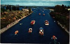 Antique Postcard c1950 Seattle Boat Parade Regatta Lake Washington Ship Canal picture