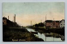 Almelo Kanaal Canal Scene c1900s 1910s Old Overijssel Netherlands Postcard FLAW picture