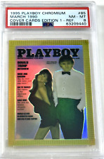 Playboy Chromium Cover Card Refractor  DONALD TRUMP PSA 8 NM-MT  MAR 1990 R 85 picture
