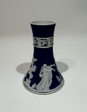 Antique Adams Tunstall *Navy Blue* Jasperware Tapered Spill Vase ~4