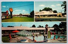 Quality Courts Motel Clarks And Restaurant Multiview Santee SC Postcard Pool picture