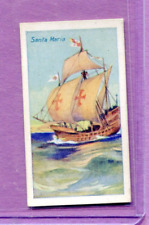 1929 NICOLAS SARONY CIGARETTES SHIPS OF ALL AGES TOBACCO CARD #10 SANTA MARIA picture