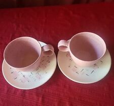  Vernon  Ware  Vintage  Tickle Me Pink  Cup & Saucer Set Of 2  picture