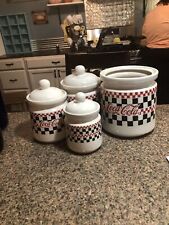 Coca-Cola Canisters by Gibson (1997) - Set of 4 (Sm, Md, Lg) - And Utensil picture