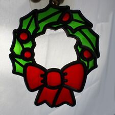 Christmas Ornament Suncatcher HOLLY WREATH Rafaelian Hand crafted NIB Vintage picture