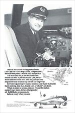 1978 DELTA AIR LINES ad PILOT Captain FRANK MOYNAHAN advert airway L1011 TRISTAR picture