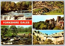Postcard England Yorkshire Dales Middle Falls Bridge  picture
