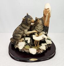 Ruby's Collection Two Wolves on Snowy Rock Sculpture Detailed  picture