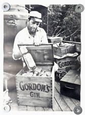 Humphrey Bogart Gordons Gin VTG Promo Poster NEVER HUNG African Queen 1981 picture