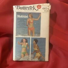 Butterick 6674 Pattern VTG Misses 6-16 Bikini Bathing Suit Swimsuit Multi-Piece picture