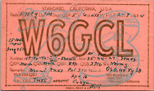 1934 W6GCL Standard California Ham Radio Amateur QSL Card Postcard Vtg picture