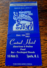 Vintage Matchbook: Central Hotel, Sparta, NJ picture