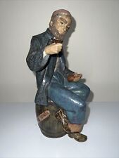 Vintage Nao Statue - Fisherman With Pipe On Barrel - NAO España Rare From Spain picture