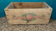 VINTAGE ADVERTISING NASH FINCH CO CHRISTMAS WOODEN STORAGE BOX CRATE picture
