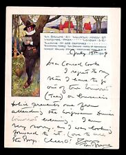 1909 London - Tom Brown English Cartoonist - RARE Illustrated ALS Letter Signed picture
