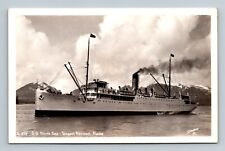 Vintage Alaska RPPC Real Photo Postcard Steamer S.S. NORTH SEA, Tongass Narrows picture