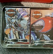 Harley Davidson NEW Playing Cards Collector Tin 2 Decks Sealed Motorcycle Boxed picture