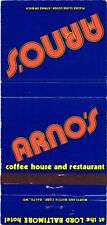 Baltimore, Maryland Arno's Coffee House and Restaurant Vintage Matchbook Cover picture