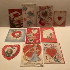 Vintage Lot of 10 Folded Teacher Valentine Cards - 1940’s-50’s picture