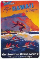 Pan American World Airlines Fly To Hawaii By Clipper Artwork Postcard  picture