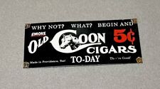 VINTAGE RARE 14” OLD COON CIGARS HORSE PORCELAIN SIGN CAR GAS OIL TRUCK AUTO picture