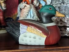  Mallard Duck Coin Bank Hand Painted w/ Stopper Vintage picture