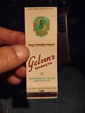 Vintage Gelson's Markets San Fernando Valley Collectible Matchbook Cover Used picture