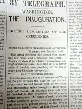 1868 display headline newspaper INAUGURATION of Republican US GRANT as PRESIDENT picture