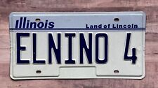 Illinois 1998 Personalized License Plate # ELNINO 4 El Niño weather climate picture
