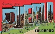 Postcard Large Letters Greetings From Pueblo Colorado CO  picture