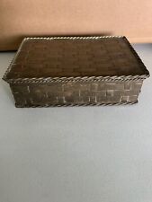 Vintage Hand Crafted Brass And Wood Keepsake Box picture
