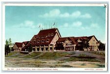 c1920 Old Faithful Inn Exterior View Building Yellowstone Park Wyoming Postcard picture