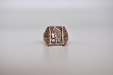 Old Pawn Navajo Silver Indian Head Ring  size 10 picture