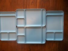 4 Blue Tupperware Picnic/Pot Luck Personal Dinner Trays picture