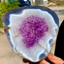4.02LB  Natural Amethyst geode quartz cluster crystal specimen Healing picture