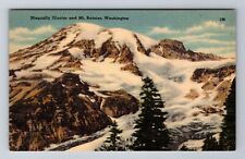 Mt Rainier WA-Washington, Nisqually Glacier, Antique, Vintage Postcard picture