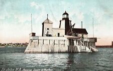 Vintage Postcard 1907 Beacon Light in harbor St. John New Brunswick Canada CAN picture