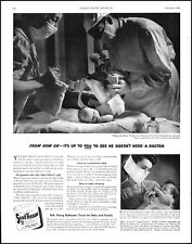 1943 Hospital delivery room baby doctor Scot tissue nurse photo Print Ad adL38 picture