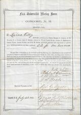 1856 Pew Deed First Universalist Meeting House Concord NH  White Memorial Church picture
