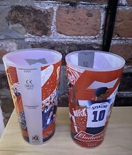 24 Official Budweiser Qatar 22 World Cup Plastic Pint Cup Sterling Neymar Messi picture