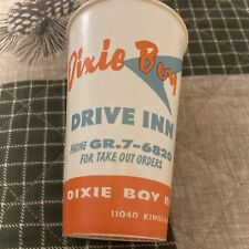 Vintage “Dixie Boy Drive-Inn” Wax Paper Restaurant Cup 5” tall picture