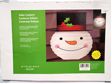 Evergreen Garden Solar Snowman Lantern, New in Box  picture
