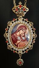 Orthodox Bishop Archbishop Engolpion Cross Priest Goldplated Virgin Mary Panagia picture