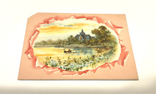 1890s Lake Scene Trade Card C. Manegold Milling Co. Milwaukee Wisconsin picture