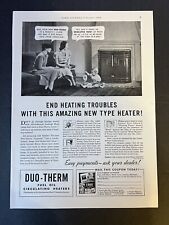 Vtg 1938 Duo-Therm Fuel Circulating Heater Ad with Mail-in Offer picture
