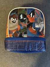 space jam cloth lunchbox blue, red, and orange picture