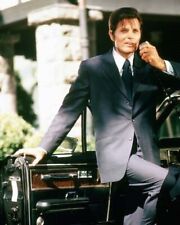 Jack Lord in suit by his car holding police radio Hawaii Five-O 24x30 poster picture