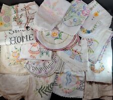 Mixed LOT of 17 Vintage Embroidered Crochet Dresser Scarves Table Runners +++ picture