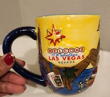  3D Welcome Las Vegas Coffee Mug Novelty Yellow Blue Colorful   picture