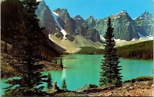 Moraine Lake Valley Ten Peaks Banff Jasper Alberta Canadian Rockies Postcard PM picture